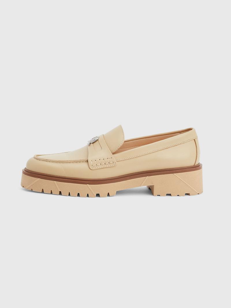 Férfi Tommy Hilfiger Bőr loafer Alkalmi Cipő Barna | HU 1449LIS